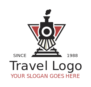 transport logo train on tracks and triangle