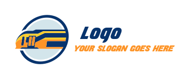 transport logo train vector with door in circle