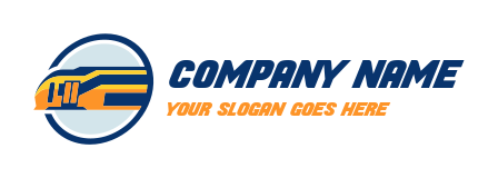 transport logo train vector with door in circle