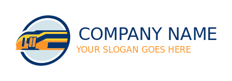 transport logo train vector with door in circle