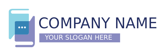 communication logo chat bubbles in book