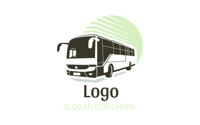logo sample of bus in circle with rays
