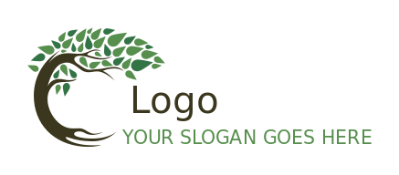landscape logo online of tree blossoming leaves