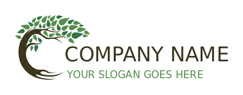 landscape logo online of tree blossoming leaves
