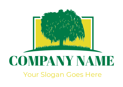 landscape logo template tree in rectangle - logodesign.net