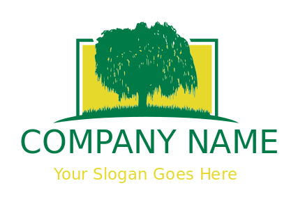 landscape logo template tree in rectangle - logodesign.net