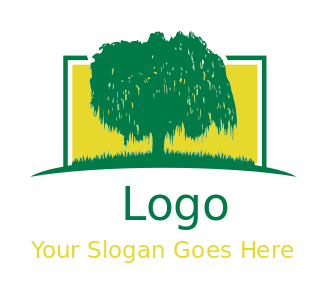 landscape logo template tree in rectangle - logodesign.net | Logo ...