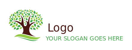landscape logo tree with full green leaves