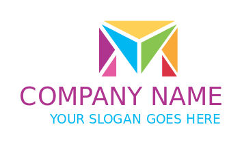 Make a Letter M logo with triangles inside