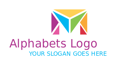 Make a Letter M logo with triangles inside