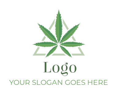 medical logo cannabis leaves in warning sign 
