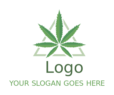 medical logo cannabis leaves in warning sign 