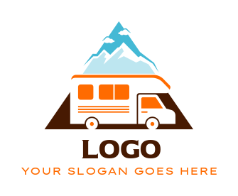 triangle with negative space rv recreational vehicle icon