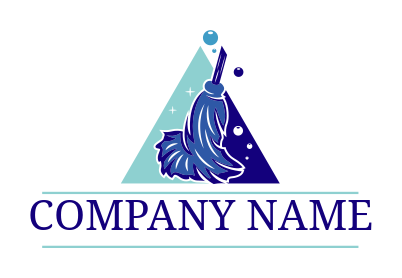 triangle with shiny mop and bubbles logo sample