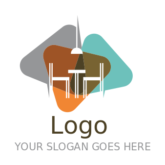 interior decorator logo chairs table lamp