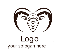 animal logo maker horns with head of ram goat