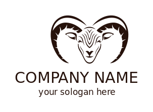 animal logo maker horns with head of ram goat