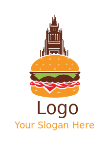 Tribune Tower with burger