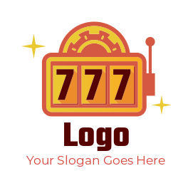 gambling logo icon triple seven in slot machine