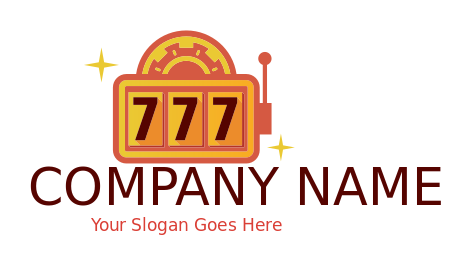 gambling logo icon triple seven in slot machine