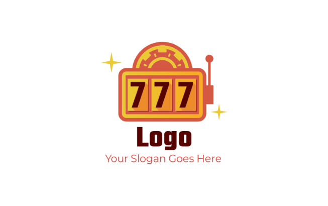 gambling logo icon triple seven in slot machine - logodesign.net
