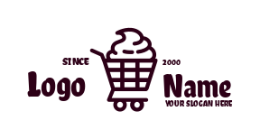 yogurt parlor logo swirls in trolley