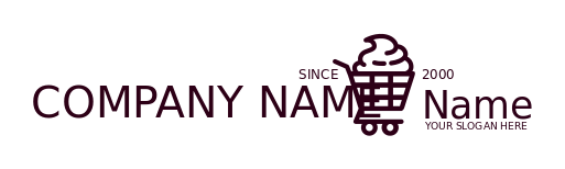 yogurt parlor logo swirls in trolley