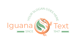 animal logo online tropical lizard and leaf