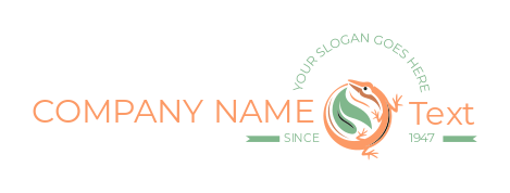 animal logo online tropical lizard and leaf