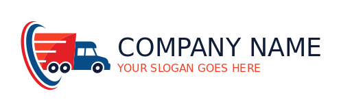logistics logo truck come out abstract swooshes