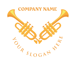 trumpets jazz music instruments logo editor 