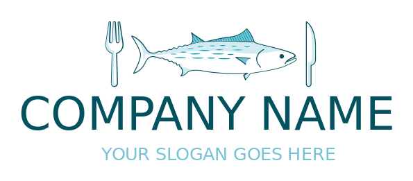 restaurant logo tuna with fork and knife