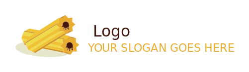 snack bar logo two churros oozing chocolate