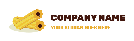snack bar logo two churros oozing chocolate