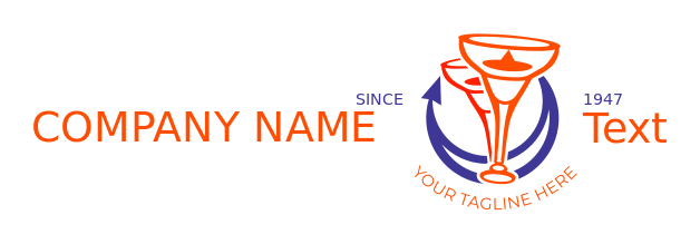 nightclub logo online two cocktail glasses