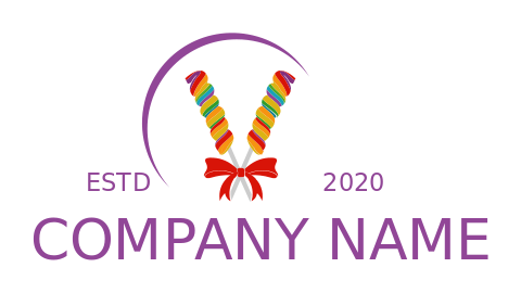 candy store logo colorful candy bars on sticks