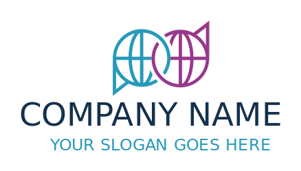 communication logo two globes with message