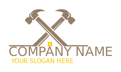 Two hammer creating a roof shape