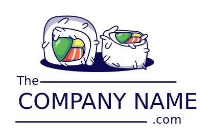 restaurant logo two pieces sushi on plate