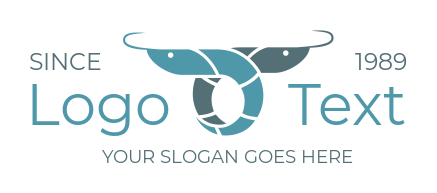 seafood company logo two prawns with crossing tails