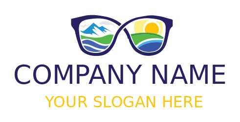 travel agent logo scenic landscapes in glasses