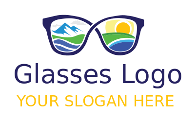 travel agent logo scenic landscapes in glasses