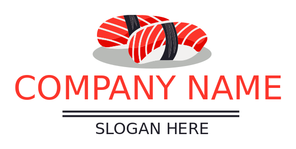restaurant logo online two sushi rolls