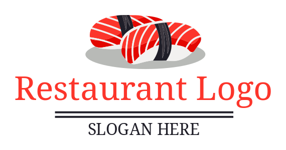 restaurant logo online two sushi rolls