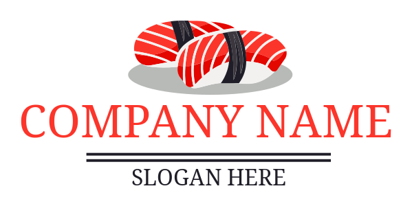 two sushi roles for seafood restaurant logo