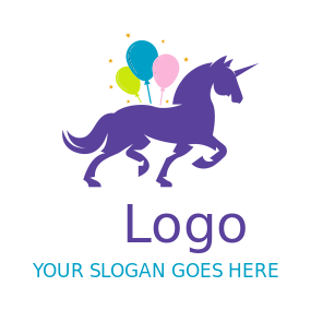 unicorn with balloons for toy shop
