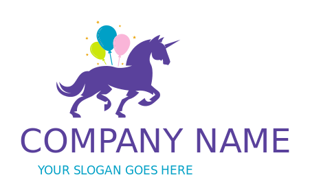 childcare logo maker unicorn with balloons