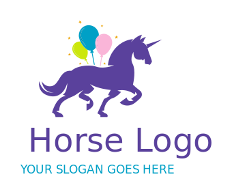 childcare logo maker unicorn with balloons