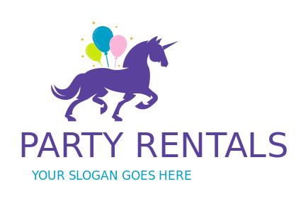 childcare logo maker unicorn with balloons