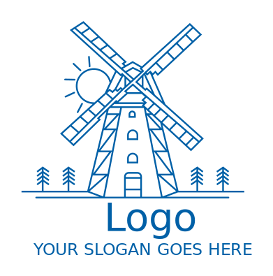 agriculture logo icon unique minimal windmill